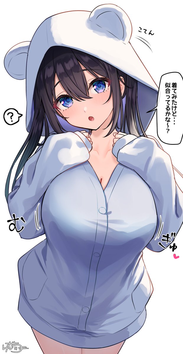 RamchiPixiv's tweet photo. もこもこパジャマの黒髪ツインテちゃん https://t.co/wby8K0X77q