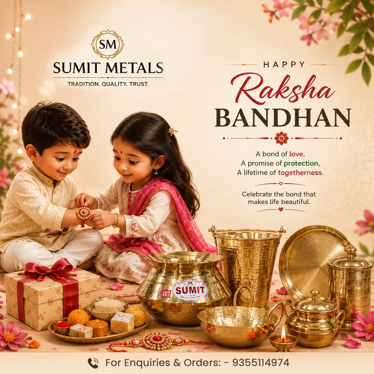 sumitmetals's tweet photo. 🎀 Some bonds are built on trust, care &amp; a lifetime of support. This Raksha Bandhan, let’s celebrate the relationships that make life special. ✨ 

Wishing everyone a very Happy Raksha Bandhan! 🥰

#RakshaBandhan #Rakhi https://t.co/3toZASPIKU