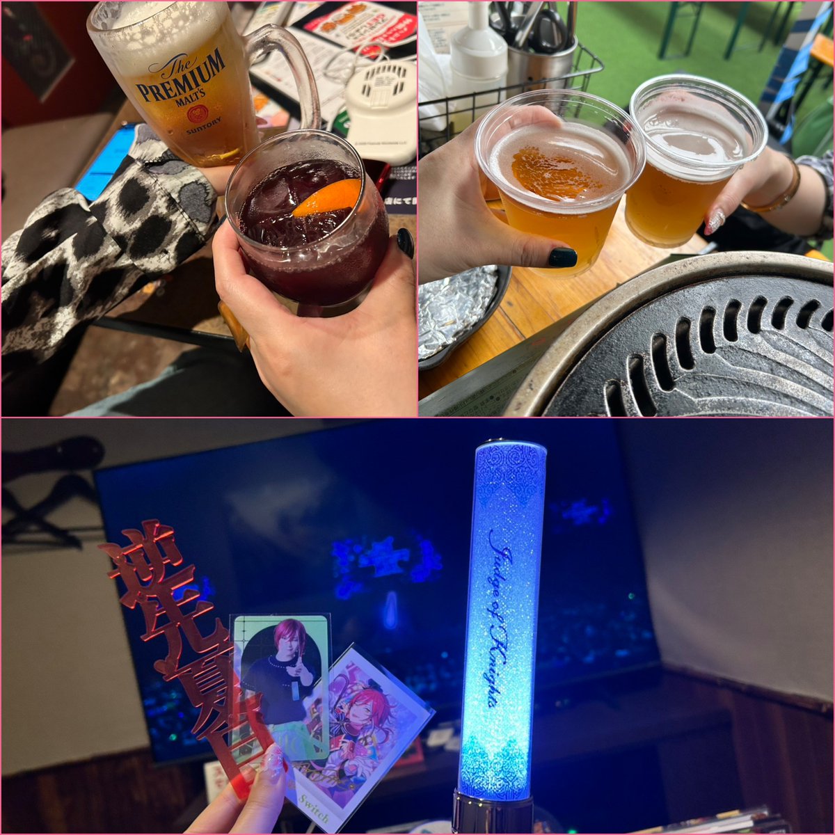 tsukiya_hrnryt's tweet photo. 毎年恒例るいちゃんとのビアガーデン行ったよ🍻🍻
そして悲願の、あんステライブの横浜公演の配信をるいちゃんと観た！！ふたりで喉から血が出るほど叫び、暴れた…燃え尽きた…(無事泥酔)
原作夏目のオタクと木津つばさのファンでふたりでめろめろになった。
るいちゃんへのラブレターを添えて💋 https://t.co/5vB0NvLiSh