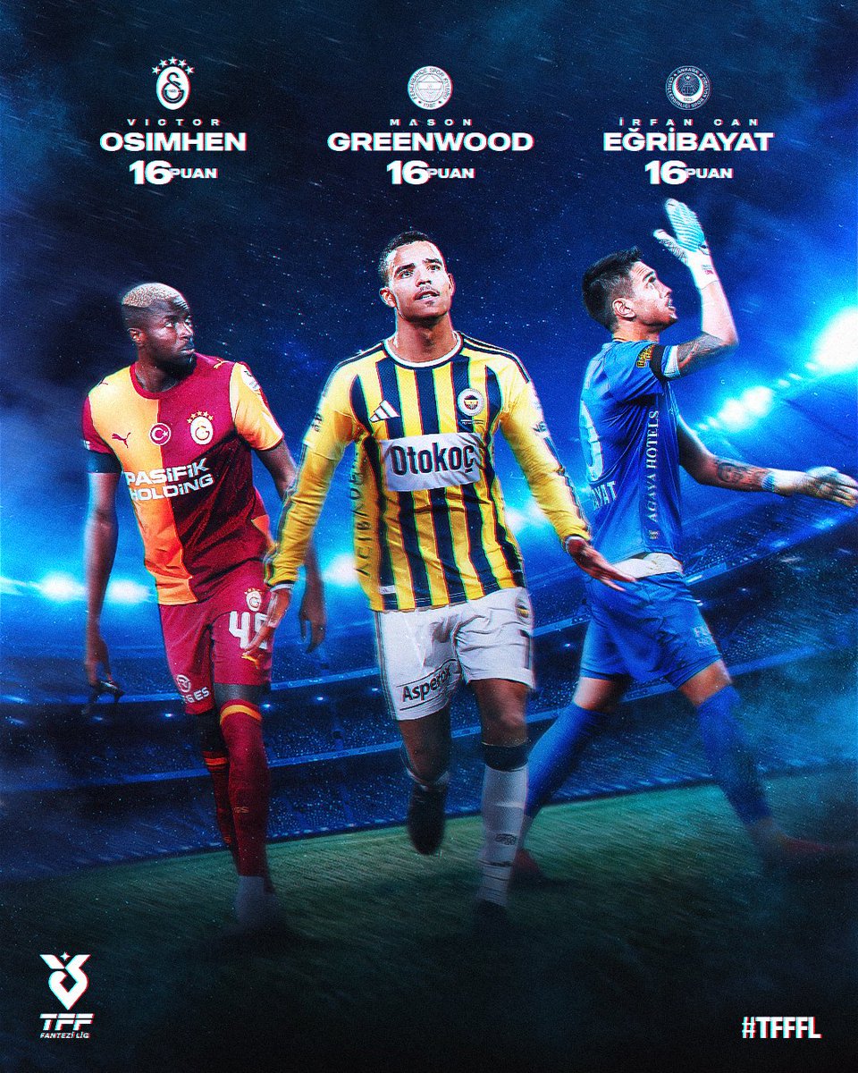 TFFFanteziLig's tweet photo. 🤩 TFF Fantezi Lig’de 2. Haftanın en yüksek puan toplayan isimleri❗️

👉 Victor Osimhen, Mason Greenwood &amp; İrfan Can Eğribayat https://t.co/wH816Damgt
