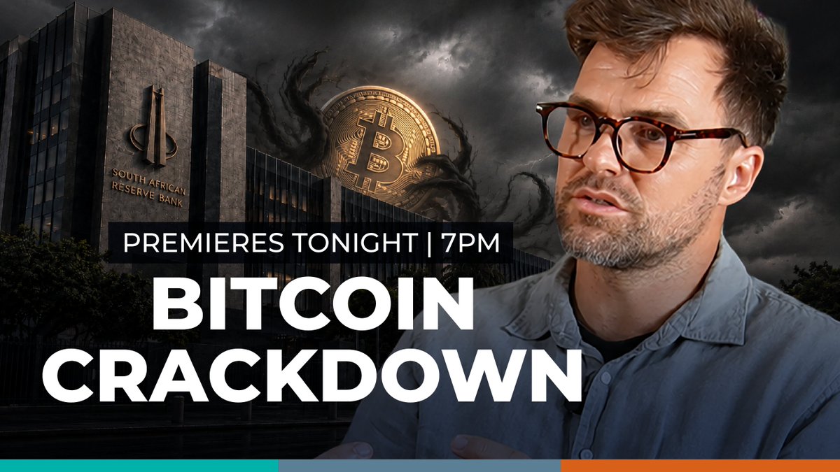 FMFSouthAfrica's tweet photo. Premieres tonight at 7pm

Can South Africa’s government control Bitcoin?

FMF CEO @DavidAnsara sits down with Bitcoin advocate Jacques Strydom to unpack Treasury’s proposed crypto rules, self-custody, sound money and why Bitcoin challenges the state’s control over money.

Don’t miss it.

🔴 Watch the premiere: https://t.co/SRJpK69mY6
