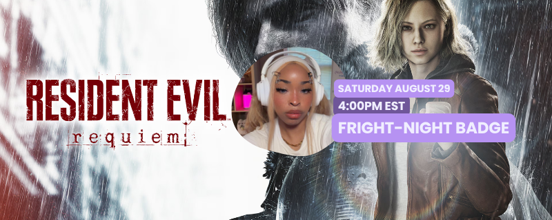 missefinesse's tweet photo. THE END IS NEAR! Let's gather around the campfire to hear scary stories from @cakeybabyx while they stream Resident Evil Requiem @ 4PM EST! We are partnering with @QuestlineGuild to fundraise for @bwforg from Aug 24-30! πβ¨ See you soon at camp! #CampWeek2026 https://t.co/WFDzCbVPeU