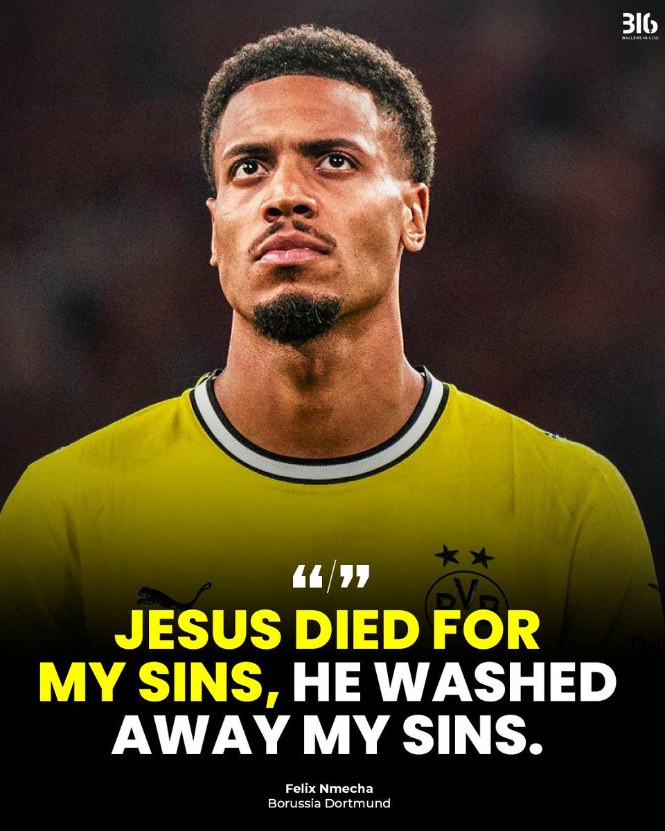 BallersinGod's tweet photo. “Jesus died for my sins. He washed away my sins.” ✝️

Felix Nmecha boldly sharing the heart of the Gospel. We are forgiven and made new through Jesus! 🙏 https://t.co/oEsvnKmHqa