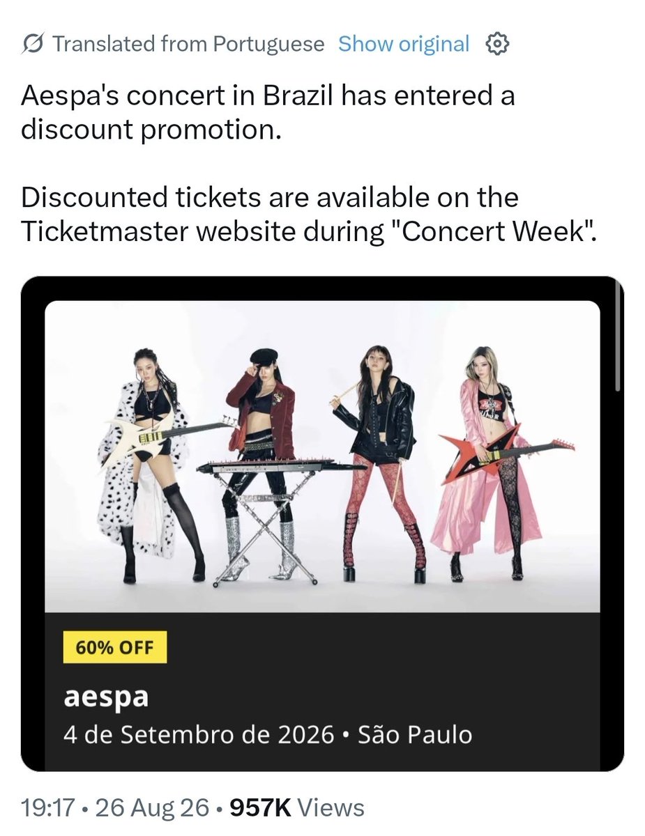 taesoothe's tweet photo. 60% off in brazil, 1+1 in mexico, SM is so desperate to fill the venues they are willing to lose more money than gain https://t.co/CKPaxtTcfK