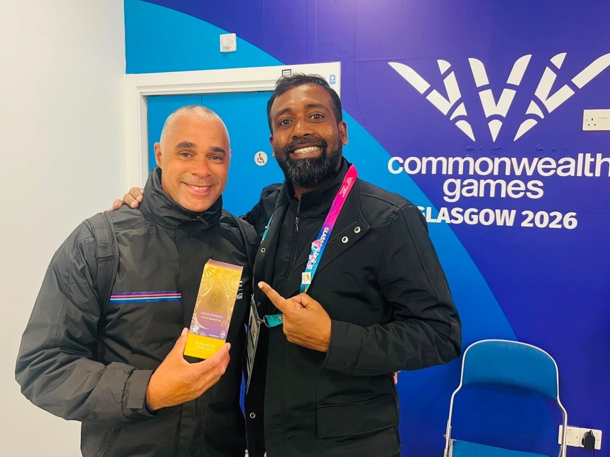 OlympicLK's tweet photo. Sharing a taste of Sri Lanka with the Commonwealth 🇱🇰

At the 2026 Commonwealth Games, Team Sri Lanka had the opportunity to share premium Ceylon Tea with participants across the world, thanks to @Terapyceylon’s support as our Official Tea Partner. 

#TeamSriLanka #TerapyCeylon https://t.co/MTRevqbYhn
