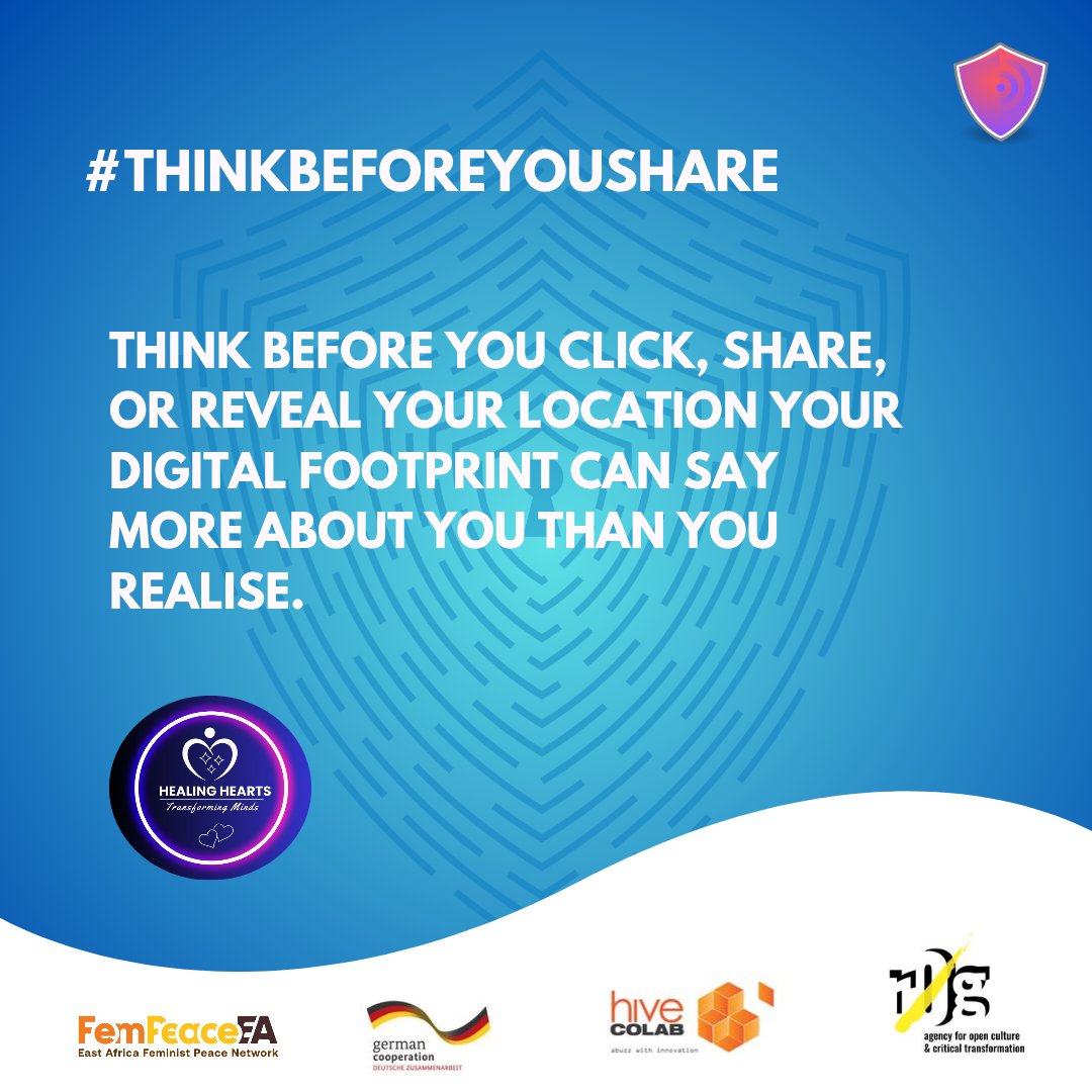 Healingheartske's tweet photo. What you share matters. What you protect matters. 
Before you post, pause. Before you click, think. Before you share, ask yourself who might have access to it and what it could mean for you or someone else.
#ThinkBeforeYouShare #SecureYourDigitalSpace #HealingHeartsAgainstTFGBV https://t.co/pVCw0Qsash