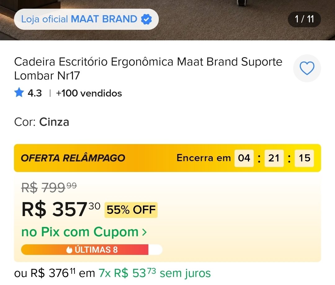 caradogamer's tweet photo. Cadeira Escritório Ergonômica Maat Brand Suporte Lombar Nr17

🛒🔗: https://t.co/e758wisONS https://t.co/6rxf1YXkBH