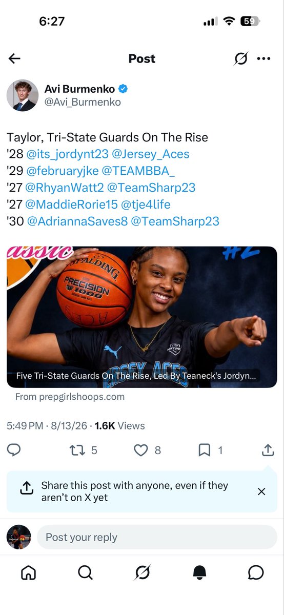 AdriannaSaves8's tweet photo. Thank you for the write-up @Avi_Burmenko @PrepGirlsHoops https://t.co/invCZ6wXuC