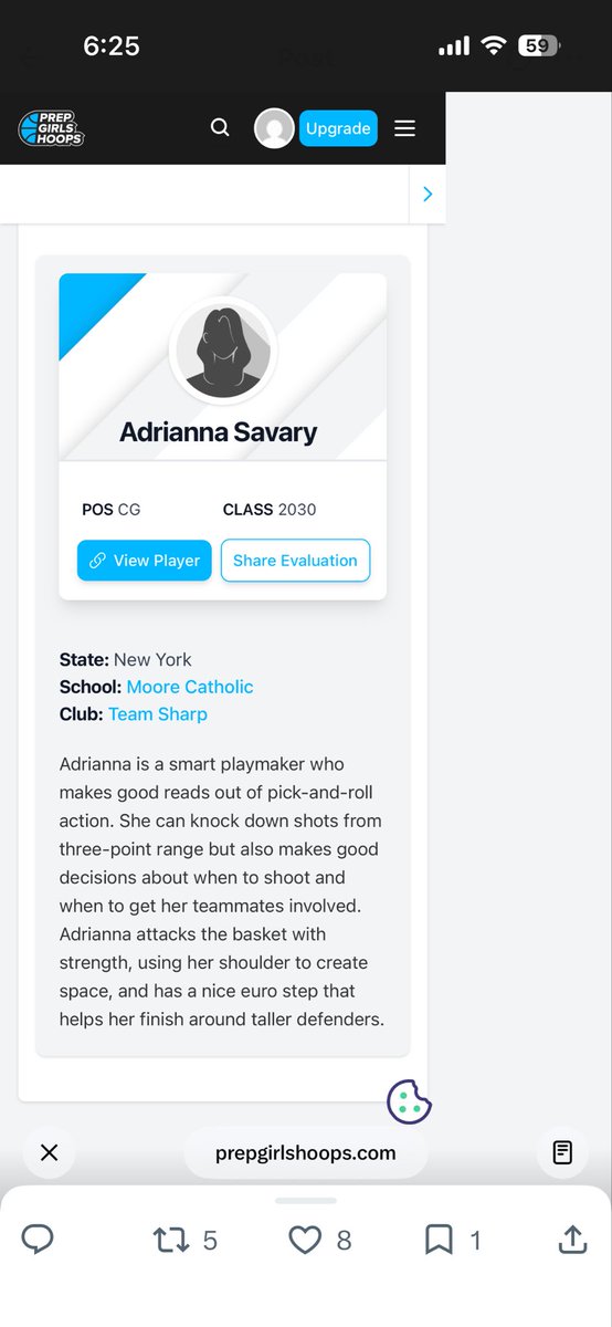AdriannaSaves8's tweet photo. Thank you for the write-up @Avi_Burmenko @PrepGirlsHoops https://t.co/invCZ6wXuC