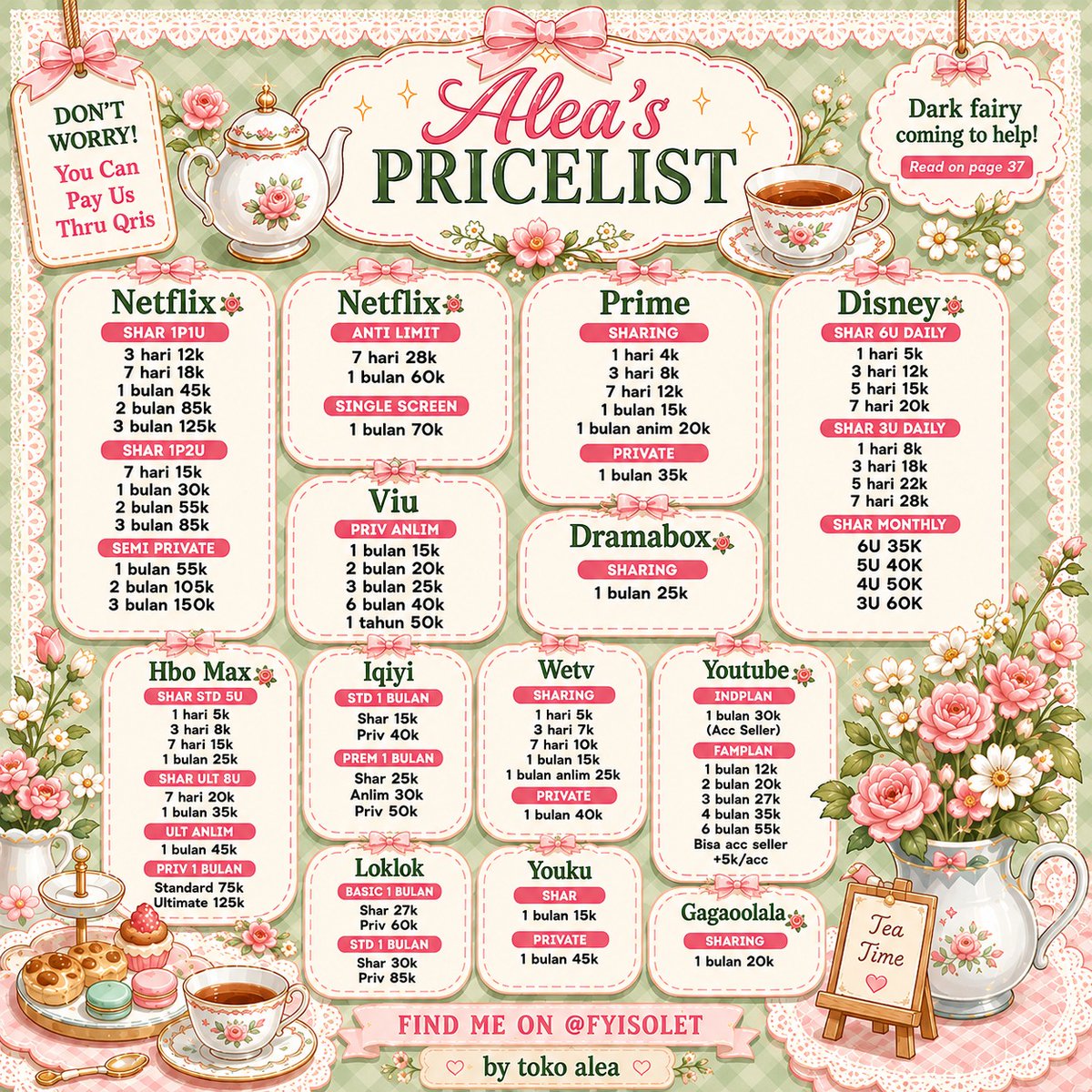 tovpie's tweet photo. 💃🎊 GEBYAR APLIKASI PREMIUM MURAH MERIAH SINI DIJAMIN AMAN DAN CEPAT ADA GARANSI KAKAK IMUT🥁💖

❗ZOOM DISNEY NETFLIX CANVA CAPCUT PRIME VIU IQIYI HBO WETV CHATGPT DRAMABOX GEMINI AM SPOTIFY❗

ORDER KE WA DI BAWAH YA #zonauang 517291 https://t.co/lBrrR7fOTC