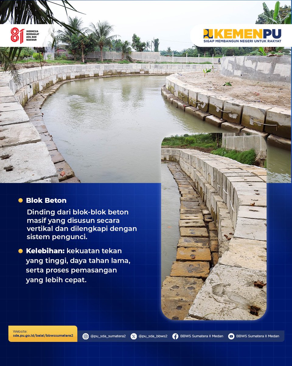 pu_sda_bbwss2's tweet photo. Selain mencegah longsor dan erosi, struktur ini juga berfungsi mengoptimalisasi lahan di sekitar bantaran sungai agar lebih stabil. https://t.co/xkPQhtDps3