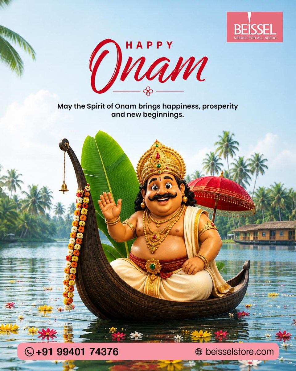 beisselneedles's tweet photo. Celebrating the spirit of Onam! 🌼✨
May this harvest festival bring happiness, prosperity and new beginnings to every home. Wishing you and your loved ones a Happy Onam! 🌸

#HappyOnam #Onam2026 #OnamCelebration #Kerala #OnamVibes #FestiveSeason #Beissel #NeedleForAllNeeds https://t.co/bNXzxOVvnF