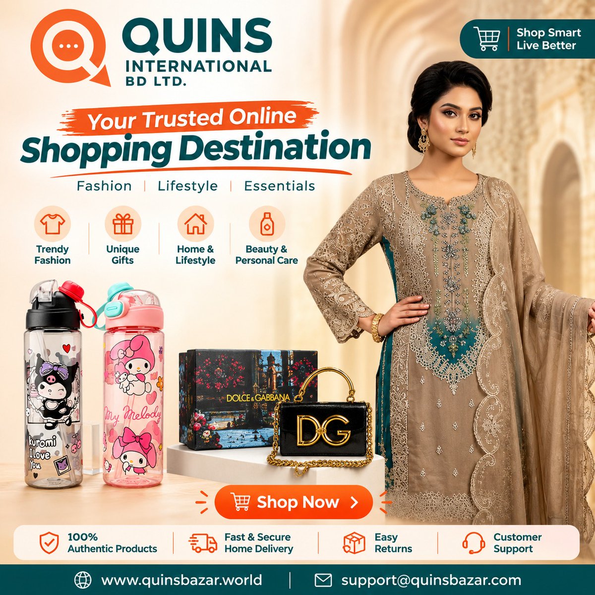 Quinsbd's tweet photo. Welcome to Quins Bazar – Your Ultimate Shopping Destination! 

Discover a wide range of quality products tailored to meet all your daily needs. We bring you the best prices, seamless shopping experience, and reliable delivery right to your doorstep. https://t.co/3lv47WL7PP