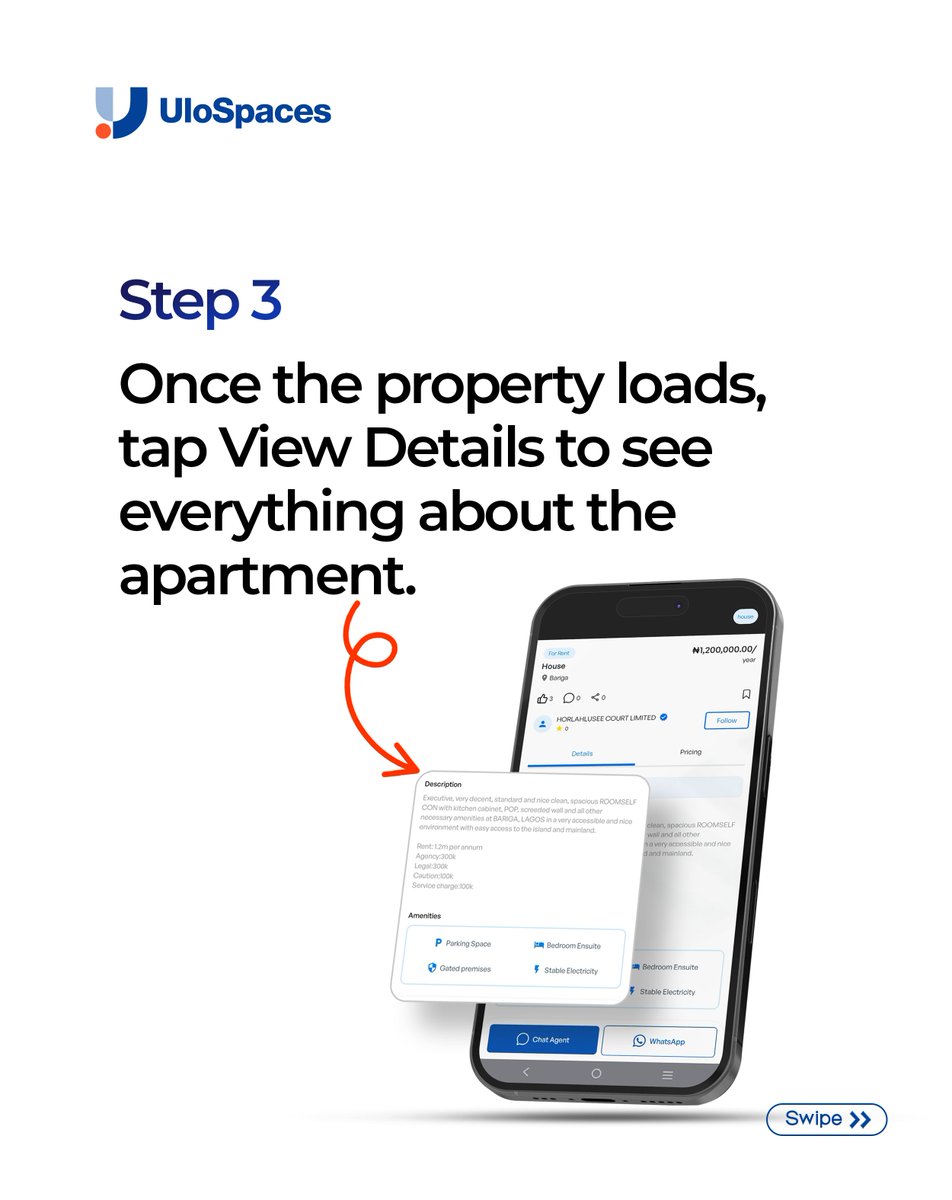 Ulo_Spaces's tweet photo. 1/1
Saw an apartment you love on our social media? Don’t just save the post and forget about it! 

Use the property reference number to find the apartment on the UloSpaces app, check the details, connect with the agent, and for UloSpaces-listed apartments, book your inspection right from the app. 

Swipe through 👉🏾 to see exactly how to.