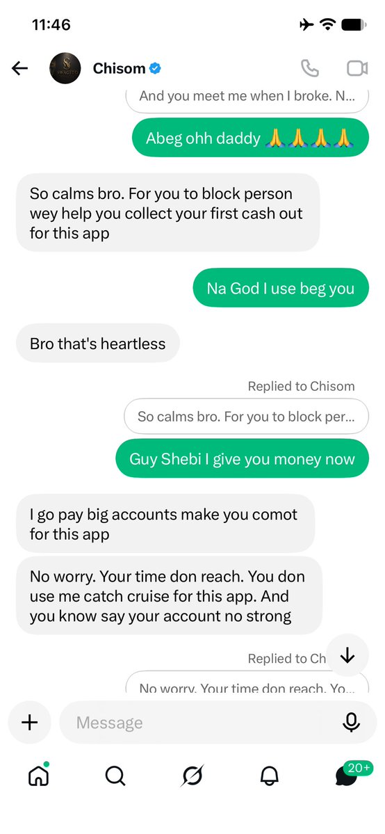 Voidwalker80's tweet photo. If anything do my account na daddy chisom guys 😉🥺

Thank God inno violate any rule 
He wan pay big account keh make Una help me beg daddy chisom ohh 🙏🙏🙏 https://t.co/PAYMVPbHHN