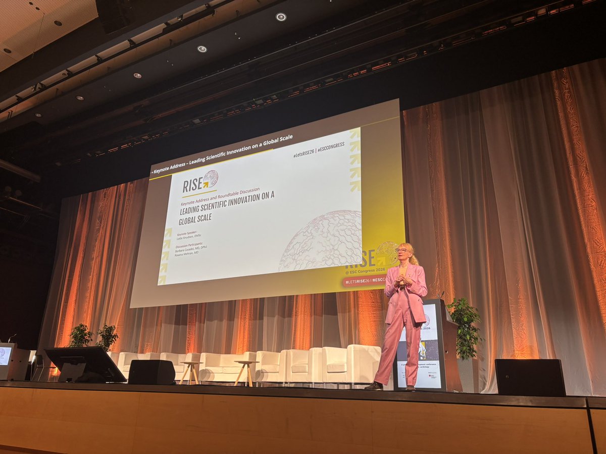 WomenAs1's tweet photo. What a privilege to hear from @lotte_bjerre in our keynote session! 

The former Chief Scientific Advisor at Novo Nordisk and one of the key scientific leaders behind GLP-1 receptor agonists shared her experience and insights from her career so far.

#LetsRISE26 #ESCCongress https://t.co/bcj1rOeWf8