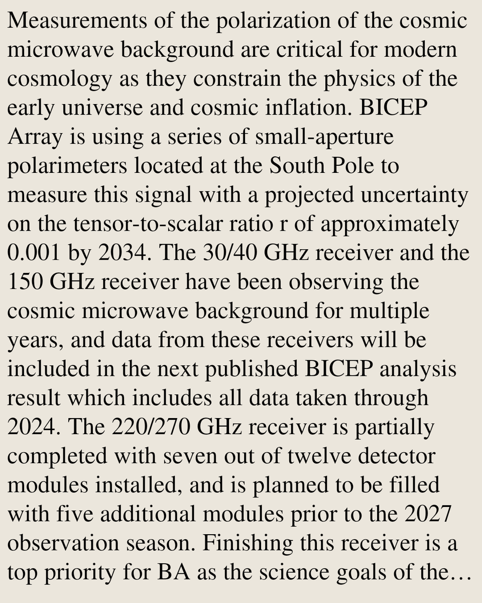 AstrophysicsIns's tweet photo. Status of BICEP Array and Integration of the 220/270 GHz Receiver

A. Steiger, The BICEP/Keck Collaboration, P. A. R. Ade, Z. Ahmed, M. Amiri, D. Barkats, R. Basu Thakur, C. A. Bischoff, D. Beck, J. J. Bock, V. Buza, B. Cantrall, …
https://t.co/b5LkJAyQww [𝚊𝚜𝚝𝚛𝚘-𝚙𝚑.𝙸𝙼] https://t.co/k1geljHpsL