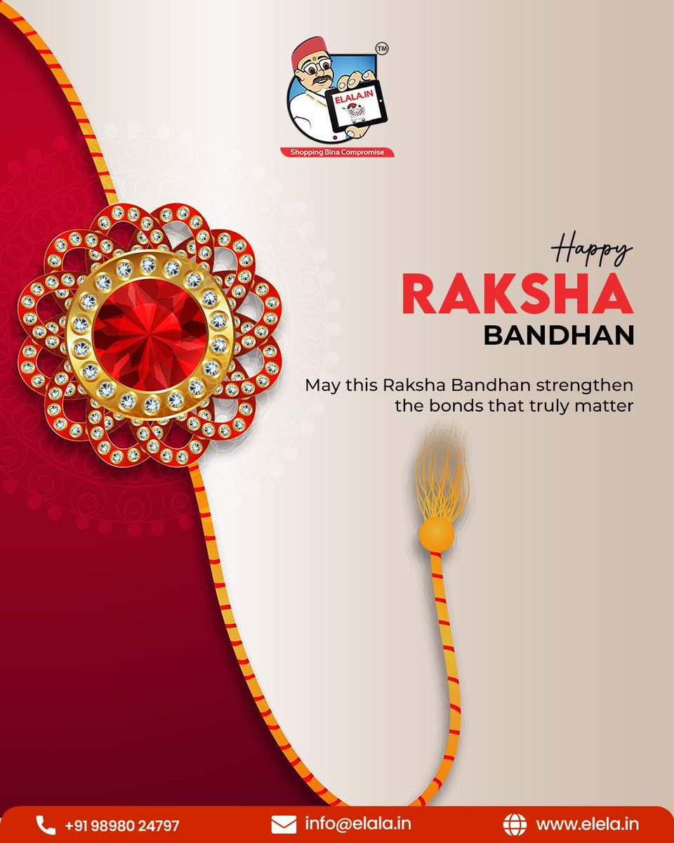 elalaindia's tweet photo. Celebrate the bond that makes every moment special. ❤️✨

Wishing you a Happy Raksha Bandhan filled with love, laughter, and togetherness. 🪢

#HappyRakshaBandhan #RakshaBandhan #SiblingLove #FestiveVibes #BrotherSisterBond #CelebrateTogether #Elala #ShoppingBinaCompromise https://t.co/BiENk8IfXy