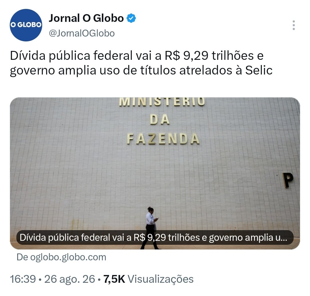 Doug_anjos's tweet photo. @Estadao Enquanto isso..A dívida publica se Aproximadamente dos 10 Trilhões..
E tome acordo https://t.co/zy5u4PQSSE