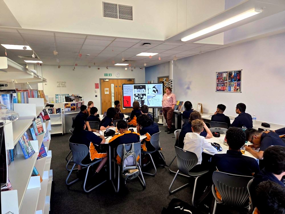 As winners of The Great House Read, Pankhurst House enjoyed a fantastic reward with a visit from author Wren James (Lauren James)! 

Students took part in an inspiring creative writing workshop, exploring comics and world-building while learning from a published author. Image