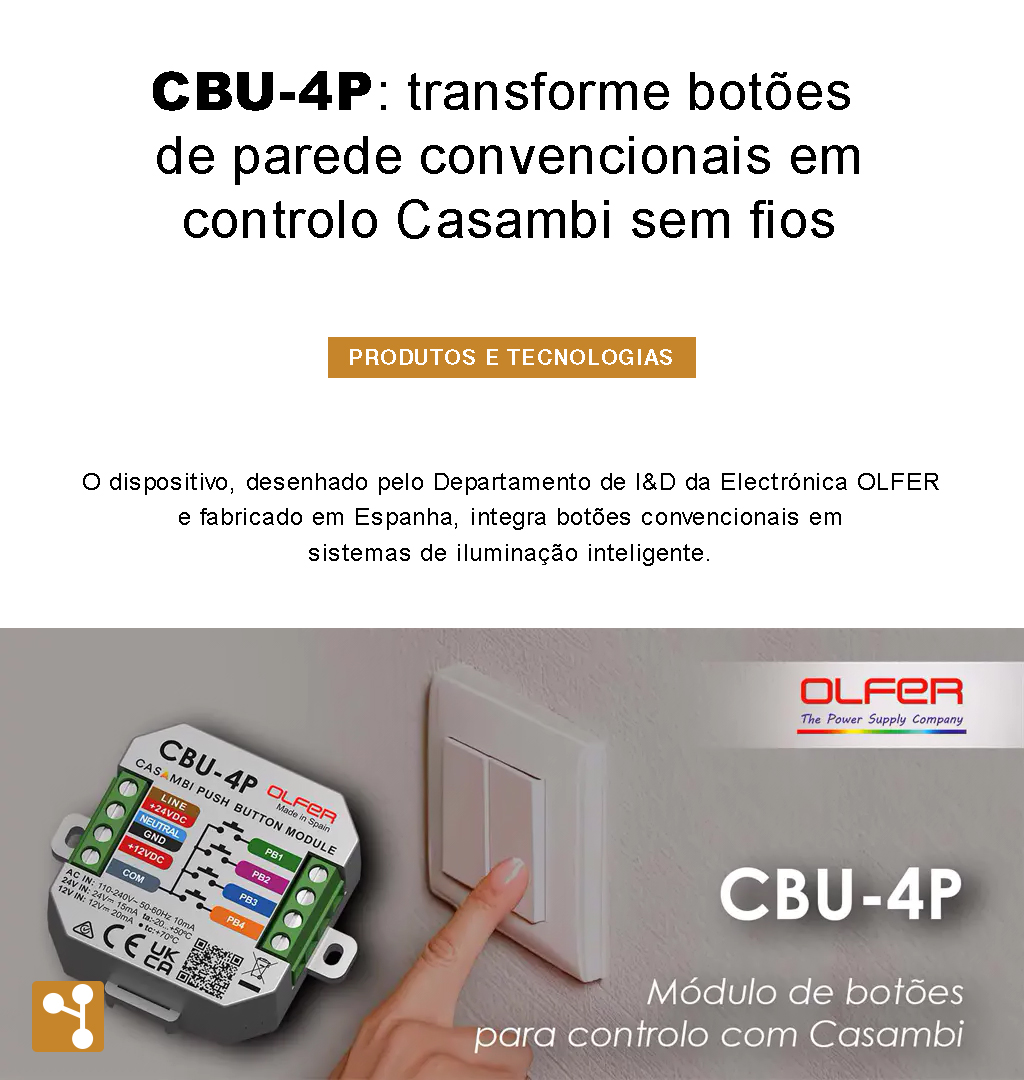 revistarobotica's tweet photo. Novo módulo CBU-4P da @_OLFER  converte botões convencionais em controlo sem fios via Casambi (Bluetooth Low Energy) 💡🔘

Compacto. Fácil de instalar. Pronto para uso residencial e comercial.

Detalhes aqui 👉 https://t.co/qbS57to4qV

#Casambi #IoT https://t.co/8lVUqhCY9L