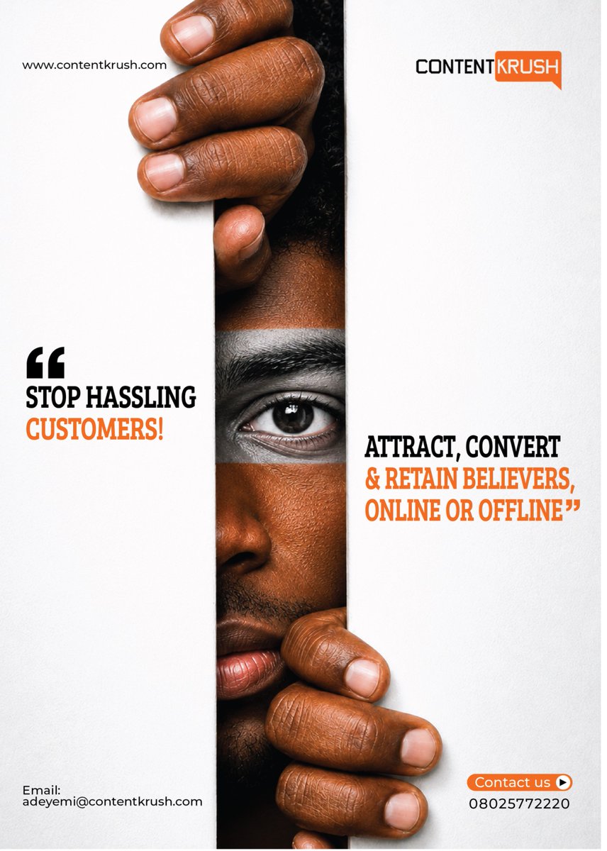ContentKrush's tweet photo. If you have to keep chasing customers, something isn’t working.

Great marketing gives people a reason to notice you, choose you and keep coming back.

For us, we help brands attract, convert &amp; retain believers, online and offline.

Stop hassling. Start attracting.

#ContentKrush https://t.co/d56RHlbiy4