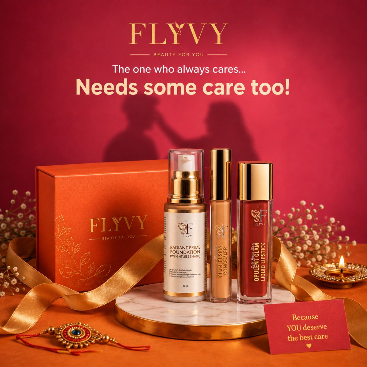 Flyvy07's tweet photo. 💖 The one who always cares… needs some care too! ✨

Treat yourself to FLYVY Beauty 💄
✨ Radiant Foundation | 💎 Concealer | 💋 Liquid Lipstick
Because YOU deserve the best care. ❤️
#FLYVY #BeautyForYou #MakeupLovers #BeautyEssentials #GlamLook https://t.co/BM9iBYgBZF