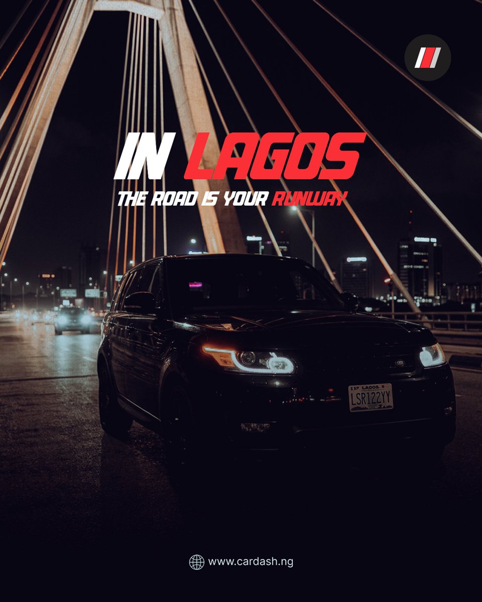 CARDASHLTD's tweet photo. In Lagos, the road is your runway.

Every bridge is a stage. Every arrival is a statement. And this city notices everything.
So move like you know it.

Chauffeur, fuel, and door-to-door delivery included.
Book now at https://t.co/z0qpIaWZsf https://t.co/4KvG9yPfyG
