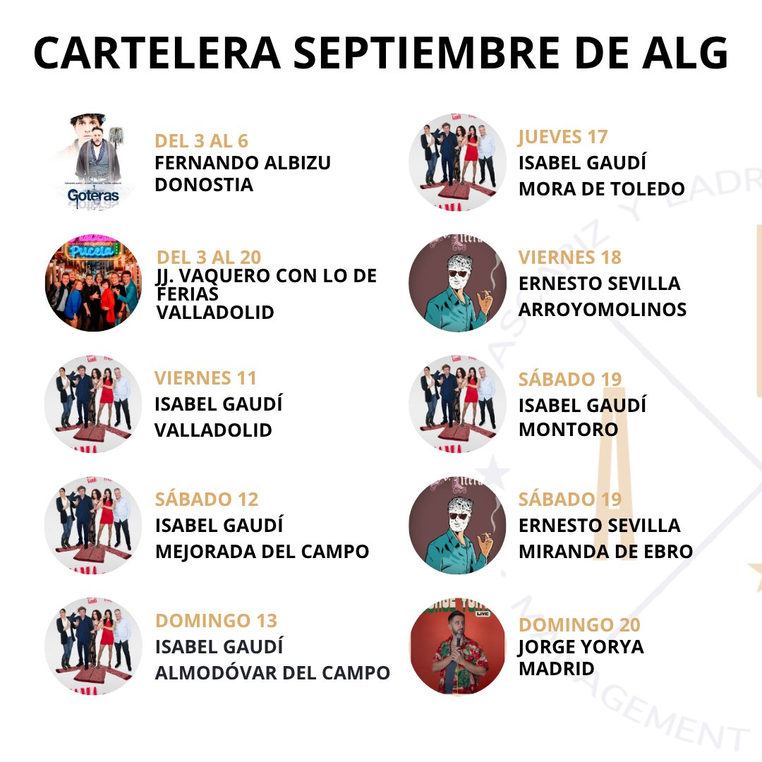 ALGmanagement's tweet photo. Ya está aquí la cartelera de septiembre
🎟️ Entradas en https://t.co/xui1TYYzHX
#entretenimiento #cultura #monologo #comico #teatro #gira #tour #ALG #standupcomedy #humorenvivo #septiembre #vueltaalcole https://t.co/3umh9Lxju5