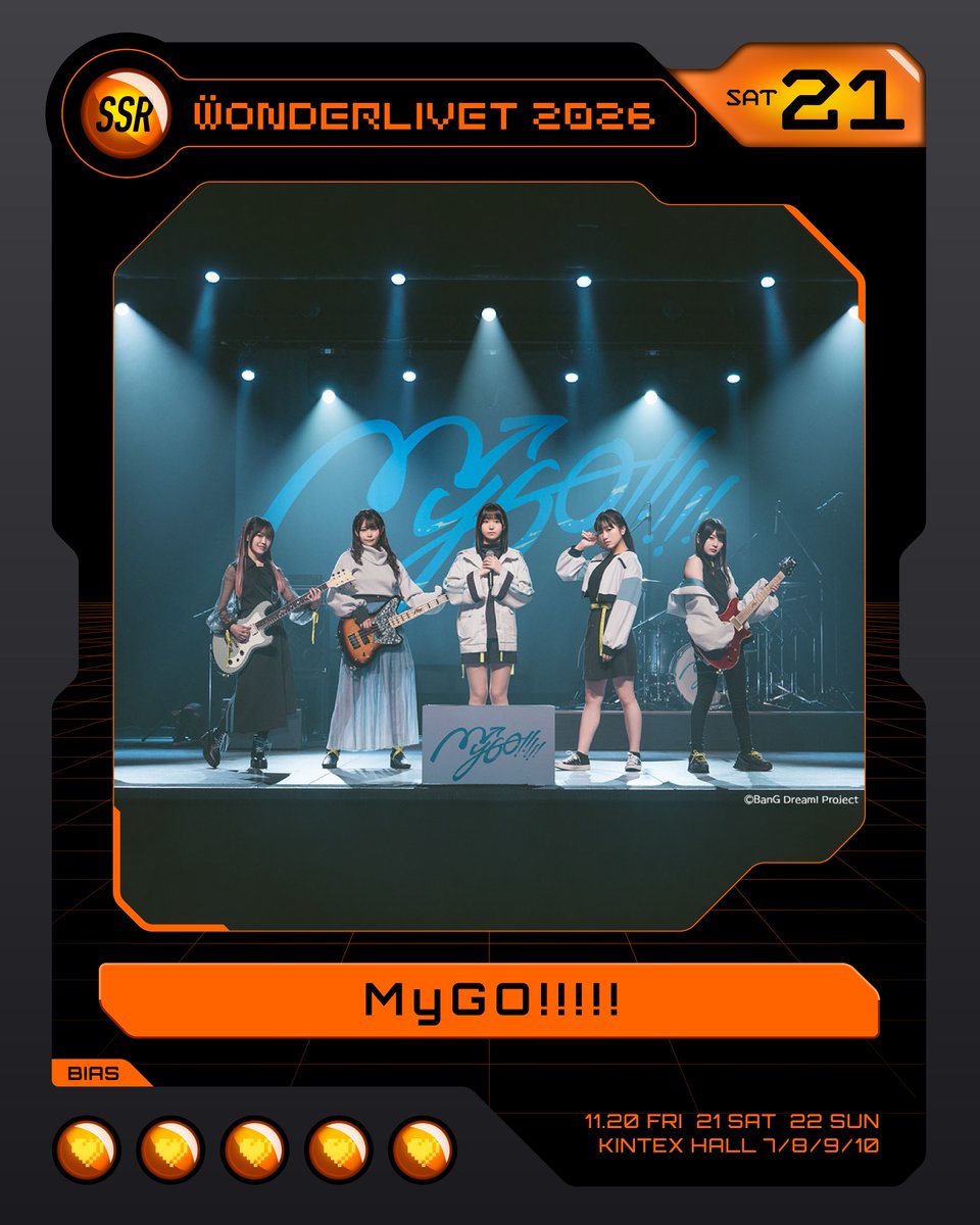 bang_dream_mygo's tweet photo. 【出演決定】

「WONDERLIVET 2026」

11月21日(土)にMyGO!!!!!が出演します。
チケットなどの詳細は公式ホームページをご覧ください。

#バンドリ #MyGO https://t.co/bzbEHM5b3E