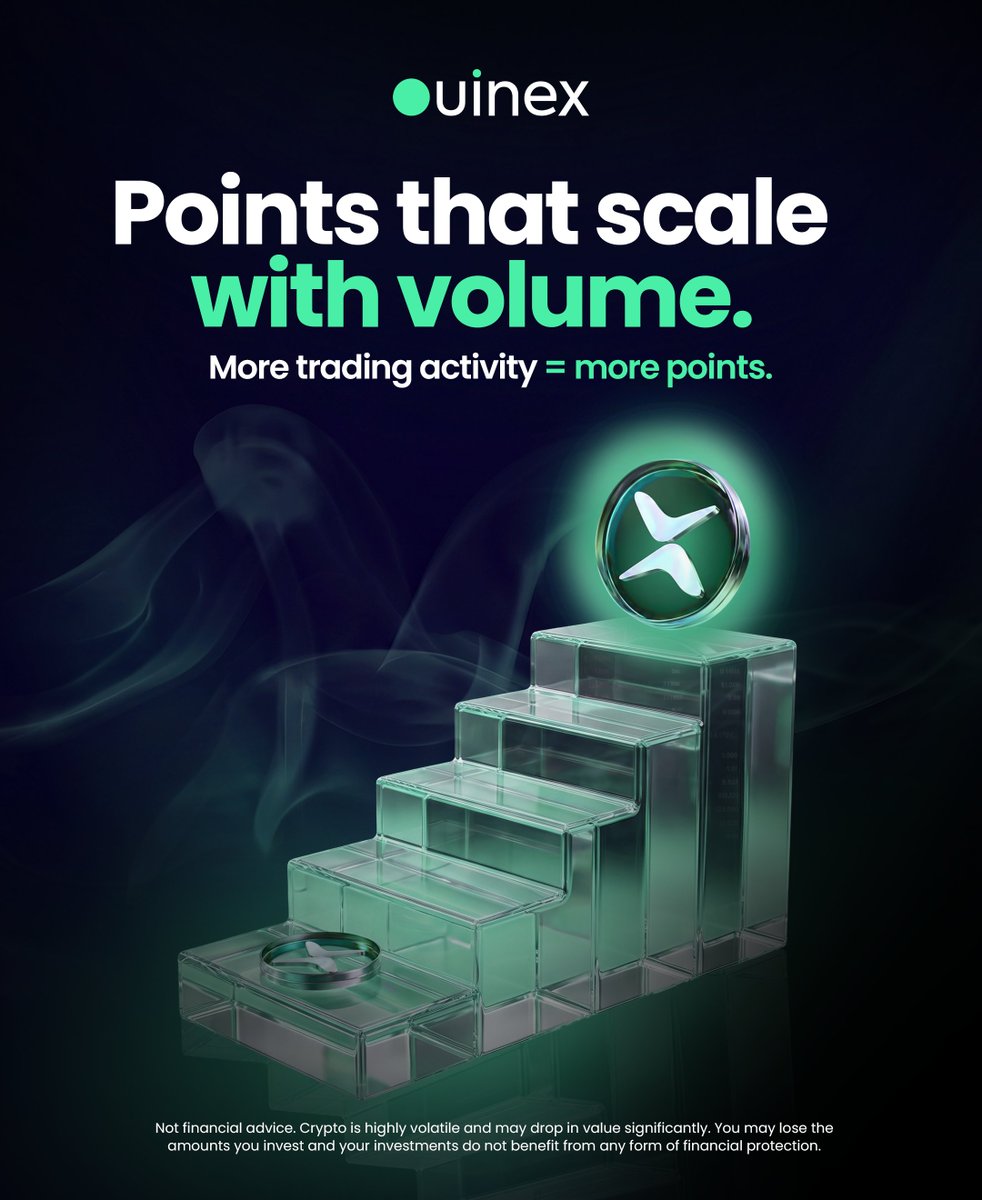 Ouinex's tweet photo. Most points campaigns pay the same every week, whether the platform is dead or on fire. 
Ouinex’s points program doesn't. 

Weekly point emissions scale with real trading volume in Season 1: $25M unlocks the pool, $1B+ unlocks the full 28M points. 

Trade more, earn more. 
That's the entire mechanic.