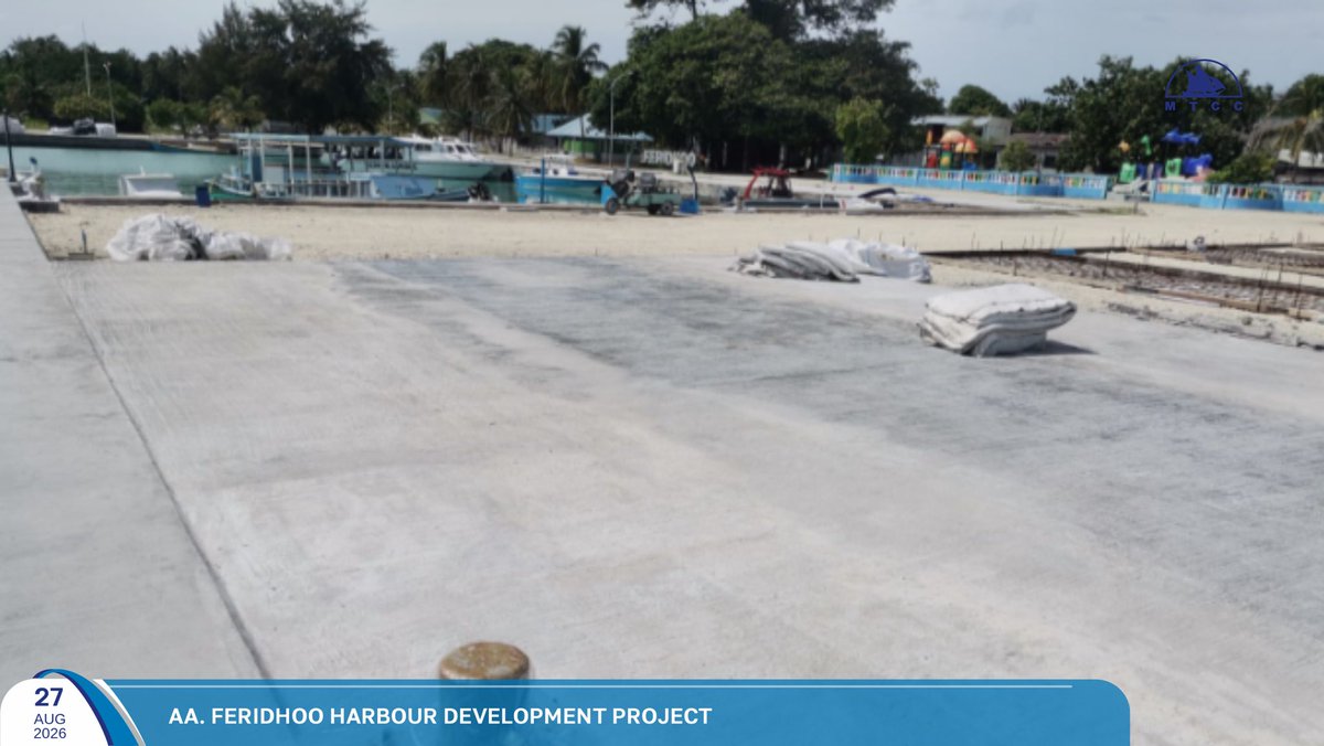 MTCCPlc's tweet photo. Project Update: Design and Build of AA. Feridhoo Harbour Upgrade
Pavement compaction and concrete works are ongoing at the project site.
Follow more updates at: https://t.co/RjAFCf3rnI
#MTCCProjects #TeamMTCC #RayyithungeKunfuni #GaumuBinaakurumugaaMTCC https://t.co/YIGzcumyNs