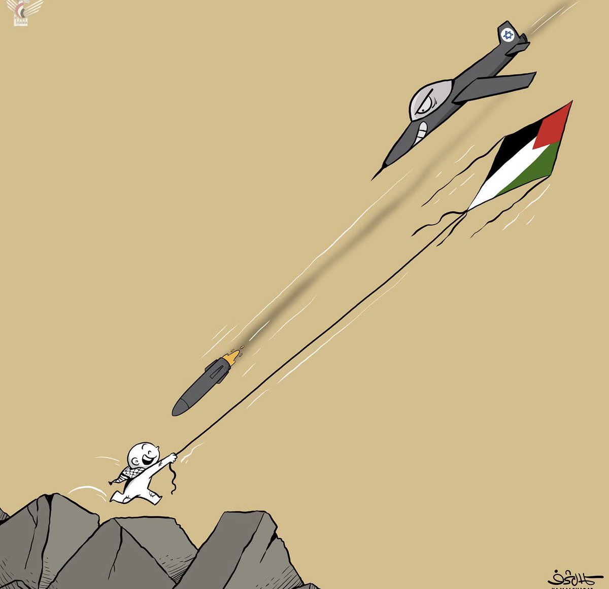 FrameGlobeNews's tweet photo. Israel vs Palestinian children flying kits.

Art: Kamal Sharaf https://t.co/Q46P8EmEgO
