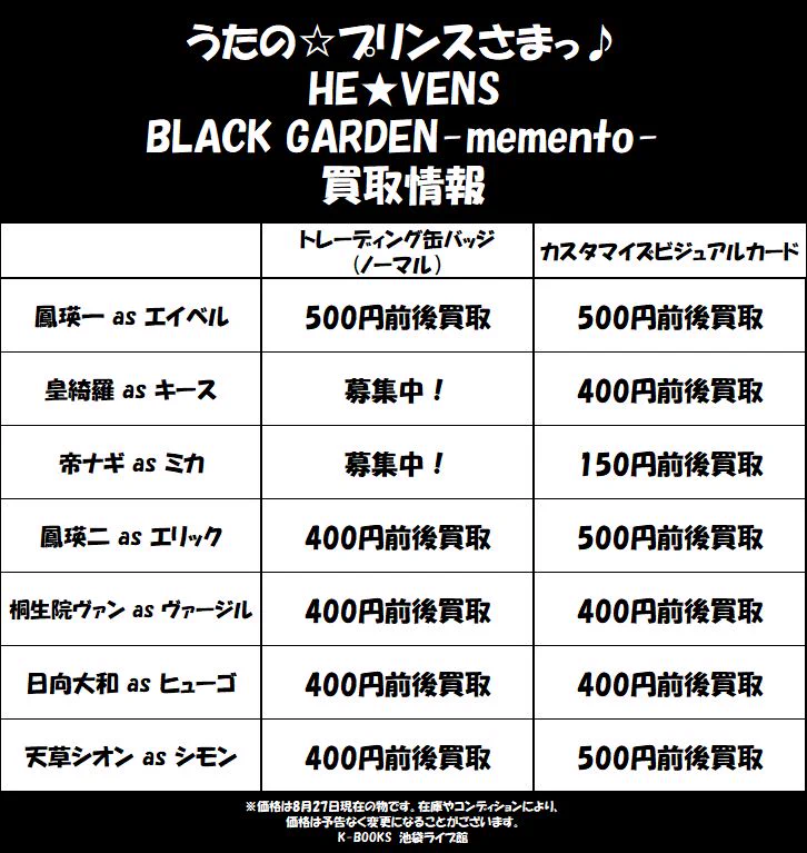 うたプリ HE★VENS シオン 缶バッジ BLACK GARDEN 白庭 うたプリ HE☆VENS シオン 缶バッジ BLACK GARDEN 白庭 うたの