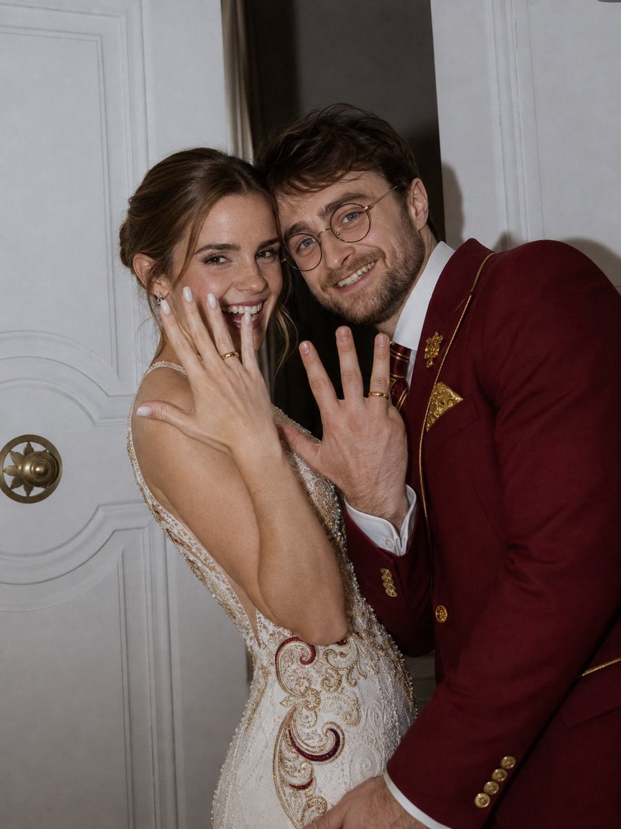 OtunbaSebotimo's tweet photo. Harry Potter and Hermione finally got married. 😭❤️

The ship that could’ve changed the entire Harry Potter story… finally happened. 👀

@grok be honest—would Harry and Hermione actually have made a better couple? 🫣⚡ https://t.co/Gn27U6MoaT