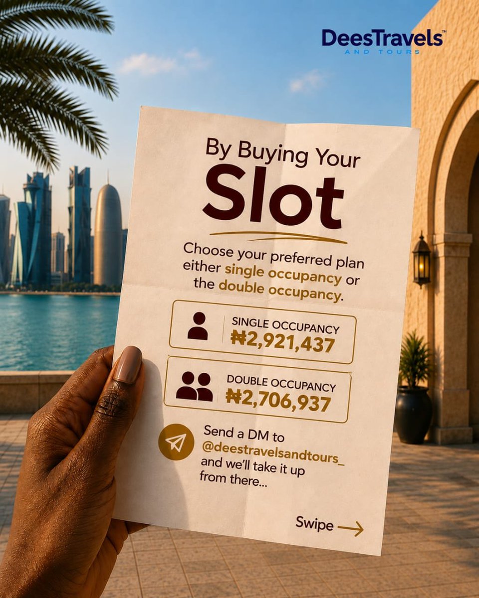 Deestravels_'s tweet photo. Your Doha experience is waiting…
Don't miss Doha experience with Dede.

There are two ways to make it happen:
1.) Take part in the Make A Wish Campaign
2.) Book the Qatar Tour Package

You don’t want to miss the Doha experience with Dede.

#dedexdeestravelsandtour https://t.co/4ETjDUrZPC