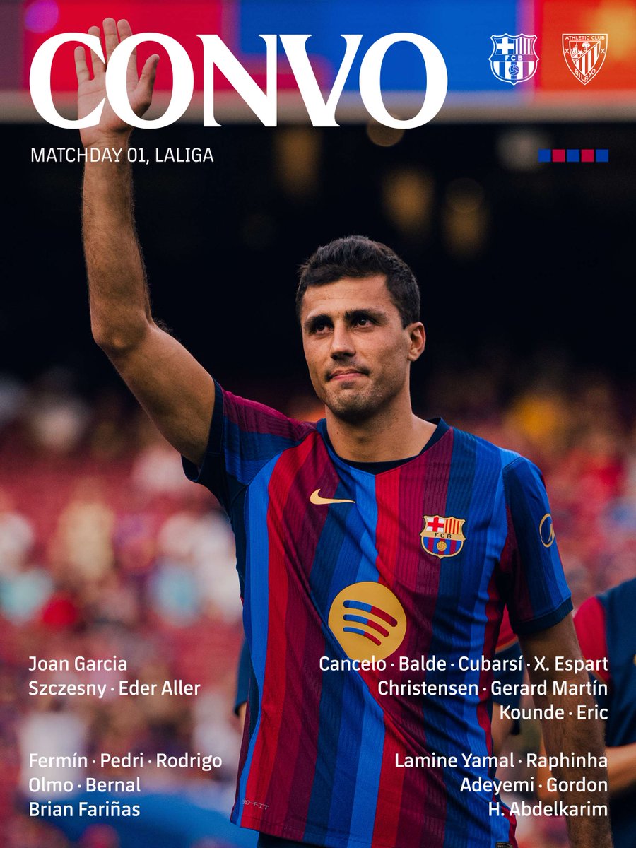 fcbarcelona_jp's tweet photo. 📋 Spotifyカンプノウでのシーズン初試合招集リスト 
🏟️ #BarçaAthletic https://t.co/EUEEZB5aS9