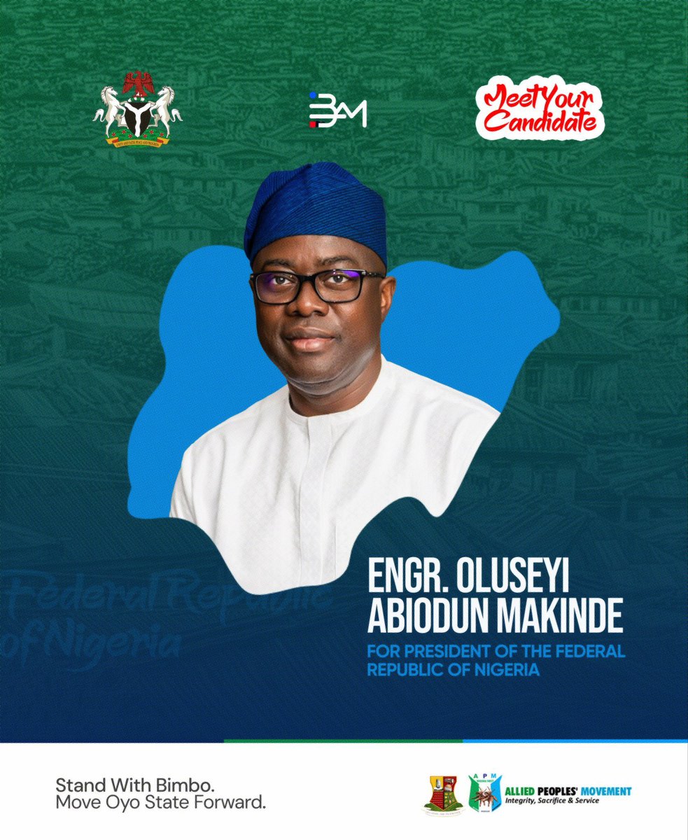 Presidentkebe01's tweet photo. Campaign has already started.

President - Seyi Makinde( APM)
Governor - Bimbo Adekanbi(APM)
Senate-  Odidiomo(APM)

If you no go join my train. Avoid me. 
These are my candidates 
Promote your candidate, make I promote my candidate.
We can’t afford to go back. https://t.co/z8PqluuSs4
