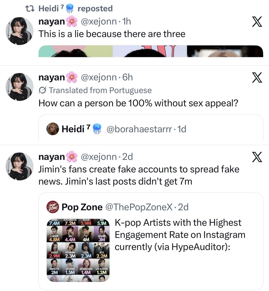 jimnreports's tweet photo. How unemployed someone has to be to create not one but multiple accounts dedicated to set up and interact with their own tweets asslicking bts antis? Report this shameless taehyung akgae. They arent even hiding it’s them behind those accounts even being racist to their own bias https://t.co/HiHpbhUBw3