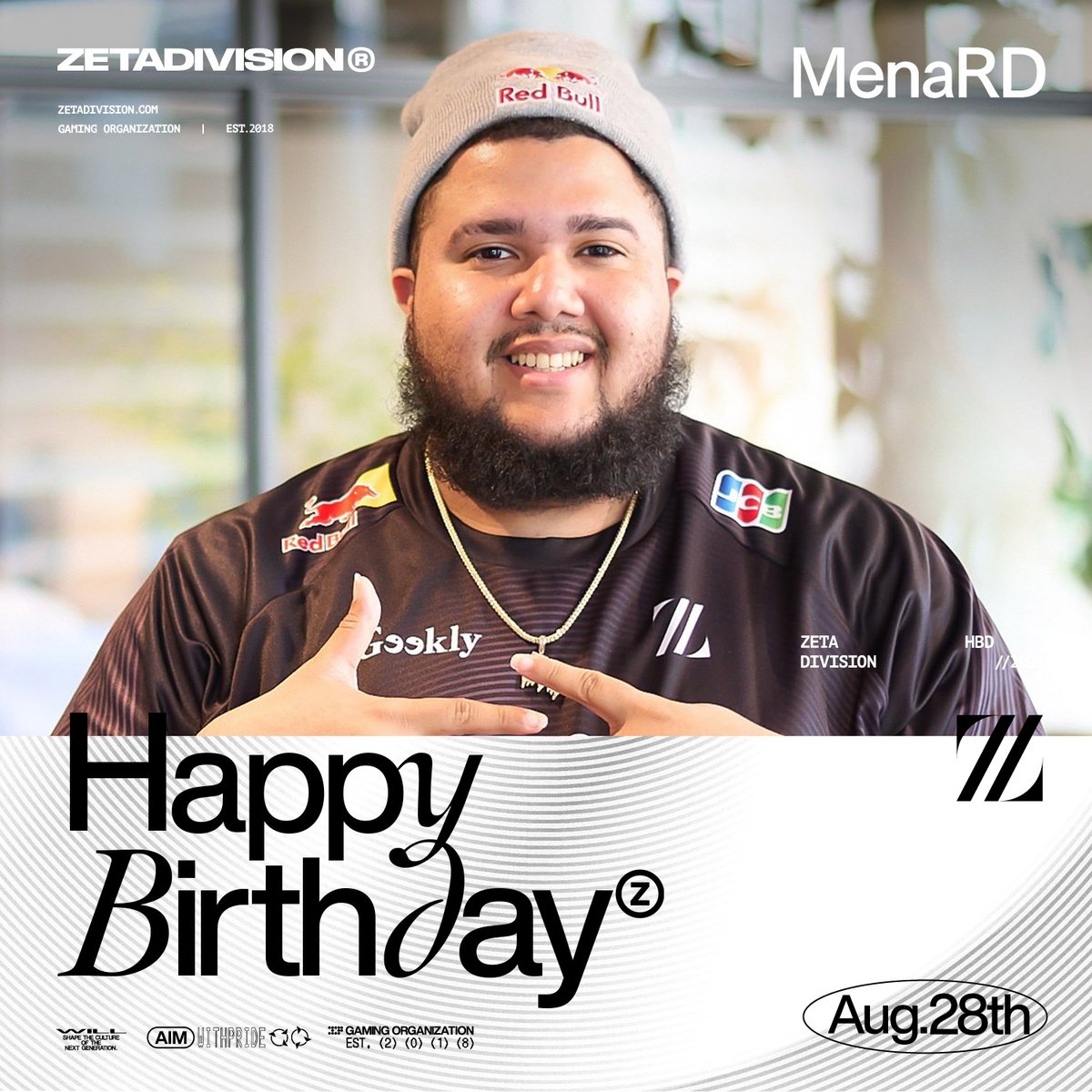 zetadivision's tweet photo. ⚡️HBD @_MenaRD__  🥳🎂🎉

誰よりも熱い情熱と愛をゲームに注ぐメナち🇩🇴🐃
日本で迎えた27歳の誕生日は何を食べるのかな？🤔🥩 https://t.co/E76wRT9Jm4