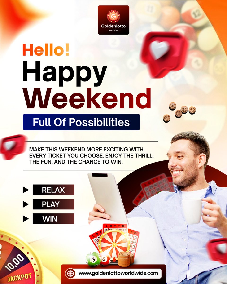 Golden_lotto_'s tweet photo. 🎉 Happy Weekend! 🍀

Make it a weekend full of possibilities with Golden Lotto Worldwide. 🌍🎟️

Relax. Play. Enjoy the excitement. ✨
Your next lucky moment could be waiting!

🌐 https://t.co/ZDS1v1CohM

#GoldenLottoWorldwide #HappyWeekend #LuckyMoments #PlayGlobal https://t.co/wlkQzTwxMa