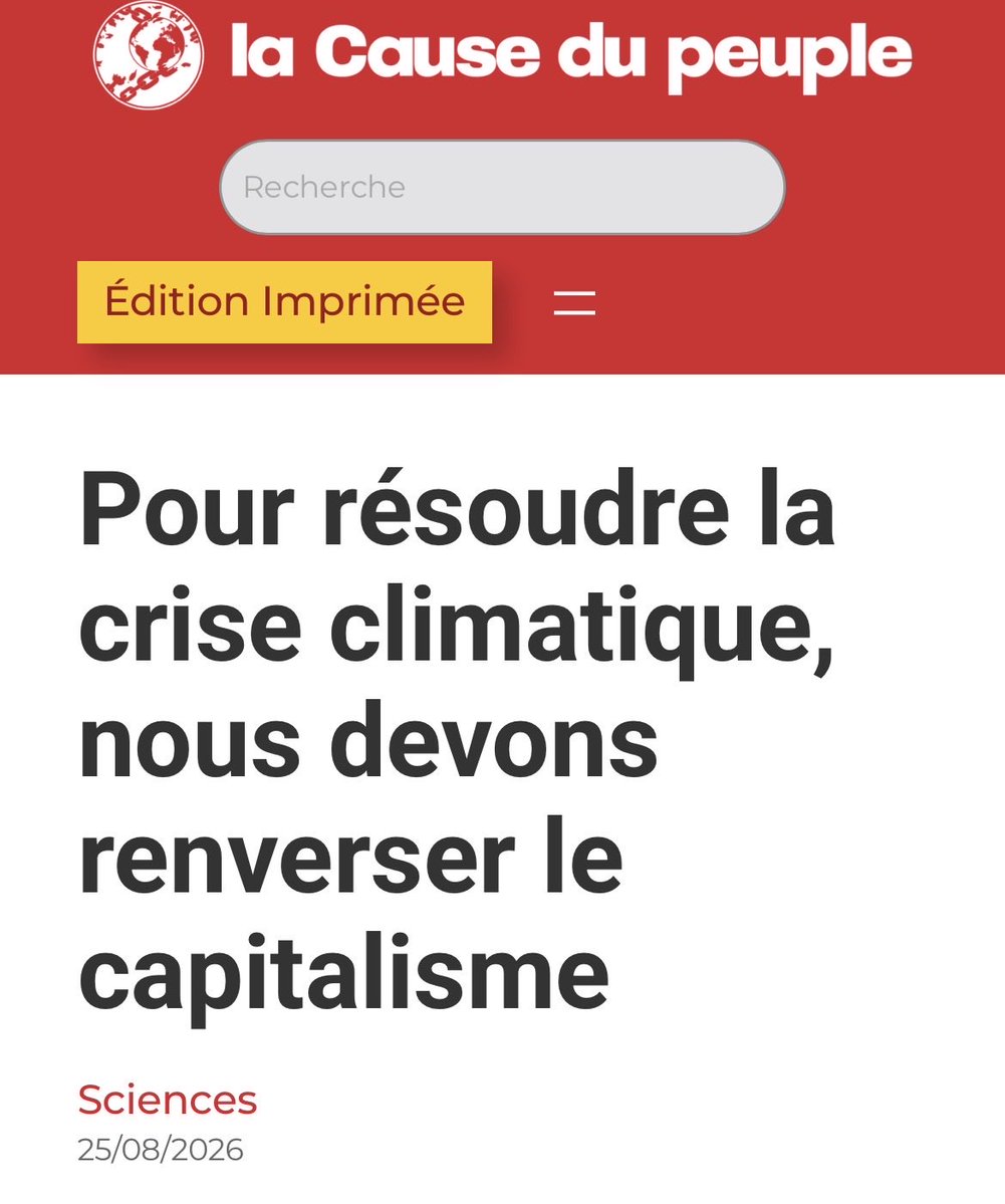rororeviens's tweet photo. Ça tombe bien que ce pelo tombe dans nos TL, @Cause_du_Peuple ont dédié un article sur la vision communiste de l’écologie dans leur dernier numéro 👇 https://t.co/cJDHReYceP