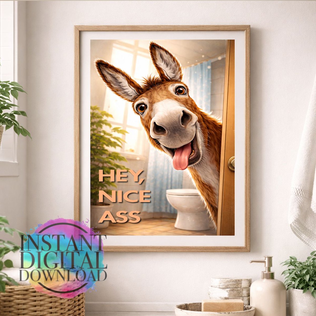 BJDesignsX's tweet photo. 𝐏𝐑𝐈𝐍𝐓𝐀𝐁𝐋𝐄 𝐀𝐑𝐓 | Bathroom wall art, Nice Ass Donkey wall art design.
https://t.co/dVYMm334v2
#EtsyFinds
#EtsyWallArt
#BathroomArt
#PrintableWallArt
#DigitalDownloadArt
#CountryHomeDecor
#InstantDownloadPrint https://t.co/U9k0yf8Pq9