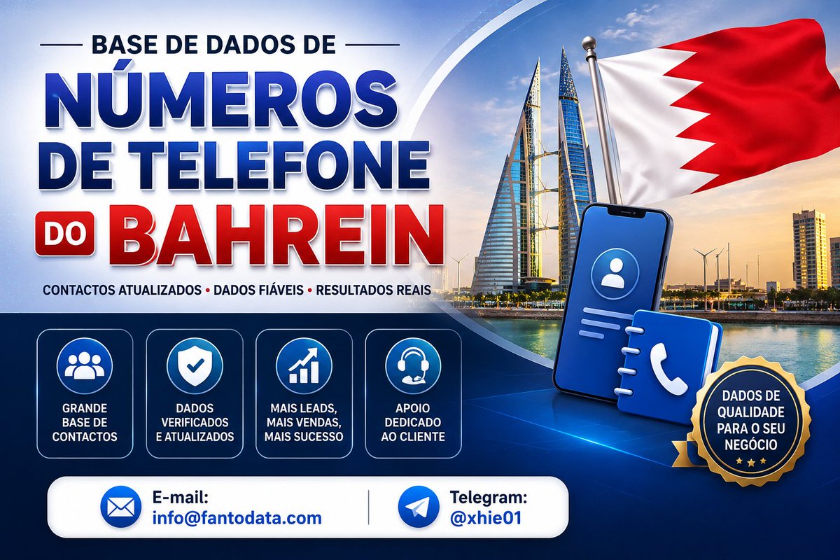 fantodata's tweet photo. #BaseDeDadosDeNúmerosDeTelefoneDoBahrein
#DadosDoBahrein
#LeadsDoBahrein
#ContactosDoBahrein

Base de dados de números de telefone do Bahrein – Alcance públicos relevantes.

📧 E-mail: info@fantodata.com
💬 Telegram: @xhie01 https://t.co/70Rn99KdoI