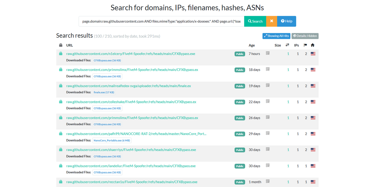 TheM3gatr0n's tweet photo. One more useful URLScan hunting query is:
page.domain:https://t.co/hFeZOIgEr3 AND files.mimeType:"application/x-dosexec" AND page.url:(*loader* OR *stealer* OR *inject* OR *payload* OR *crack* OR *keygen* OR *cheat* OR *bypass* OR *rat* OR *builder*)

This helps surface Windows executable payloads hosted or referenced through https://t.co/hFeZOIgEr3 where the URL contains terms commonly associated with loaders, stealers, RATs, cracked software, or other suspicious tooling.

Always validate the identified IoCs first
#CyberSecurity #InfoSec #CyberThreats #ThreatIntelligence #ThreatResearch #Security #MalwareAnalysis