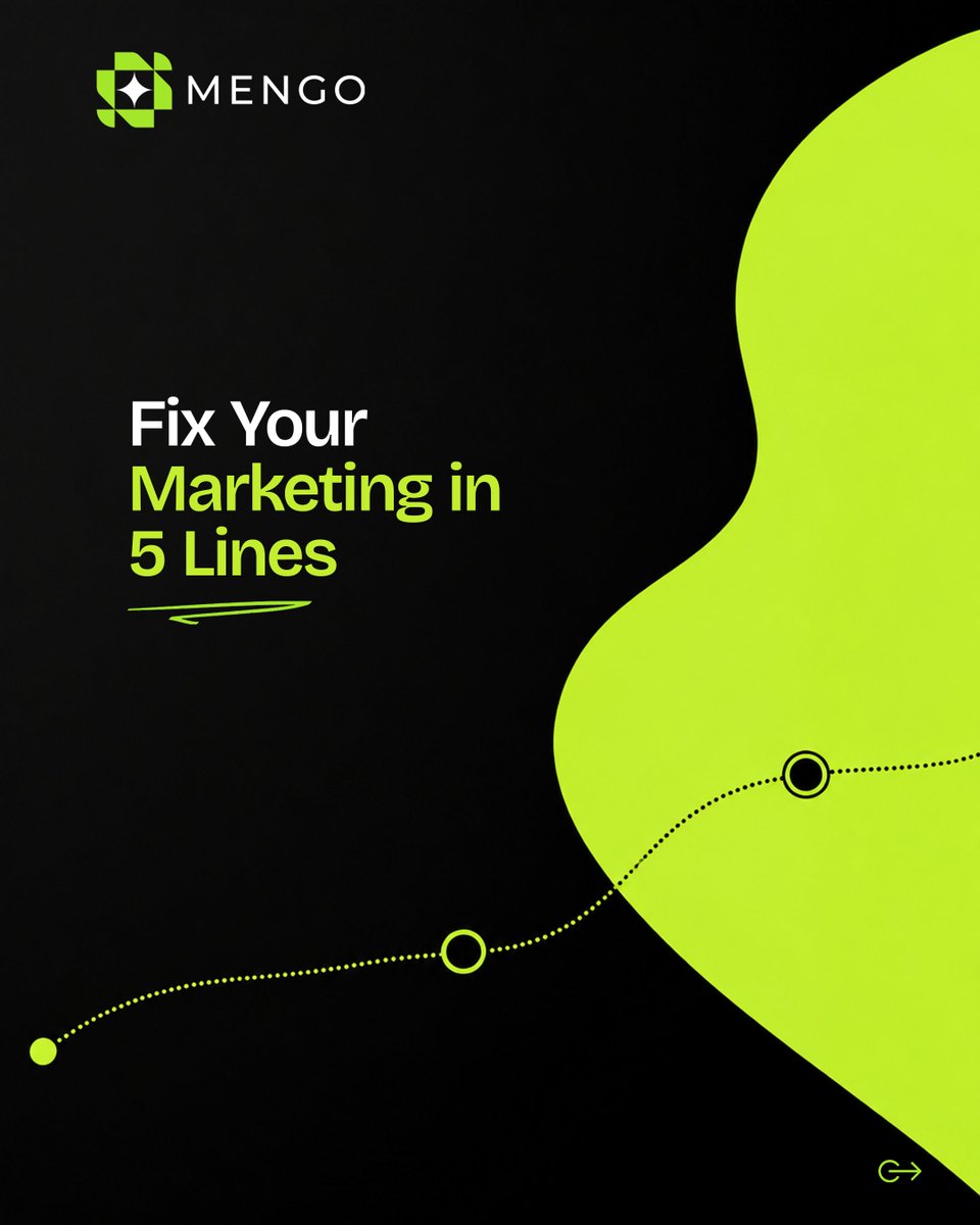 MengoEngine's tweet photo. Most marketing problems aren't creative problems. They're brief problems.

Fill out these 5 lines before you write a single ad:

•⁠  ⁠Target
•⁠  ⁠Current belief
•⁠  ⁠Required shift
•⁠  ⁠Main action
•⁠  ⁠Key metric

Fill these out first. Mengo handles the execution. https://t.co/744ksgX9jV
