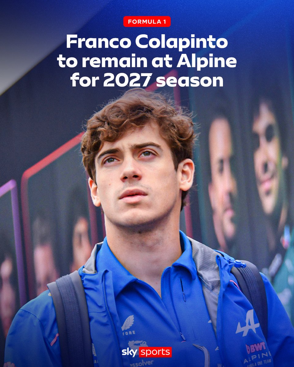 SkySportsF1's tweet photo. Alpine confirm Franco Colapinto and Pierre Gasly will remain their driver pairing for 2027 🤝 https://t.co/iU1sA8d8z7