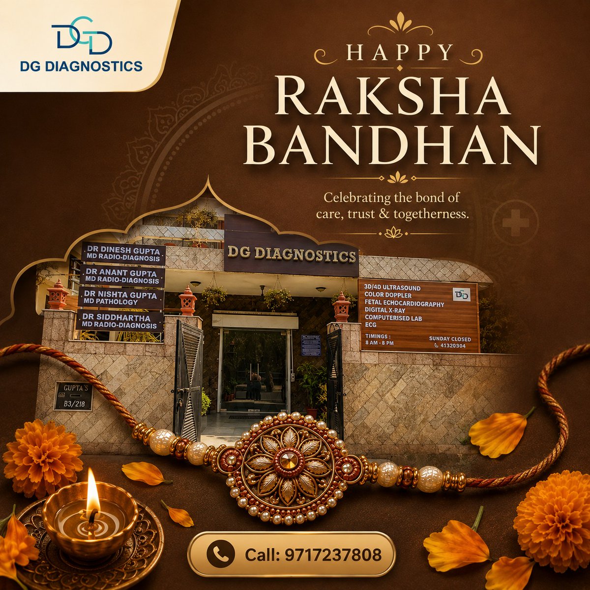 dgdiagnostics's tweet photo. #Celebrating the #beautifulbondofcare #trust and #togetherness this #RakshaBandhan.
#Wishingyou and #yourfamily a very Happy Raksha Bandhan from DG Diagnostics.
#HappyRakshaBandhan #RakshaBandhan #SiblingBond #FamilyLove #CareTrustTogetherness #FestiveGreetings #DGDiagnostics https://t.co/W5JE5IkCDi