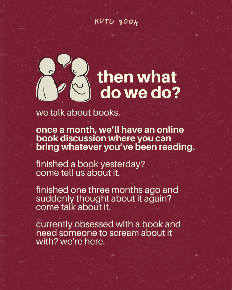 raiinyourrheart's tweet photo. Hi hi guysss, aku dan temanku baru aja ngadain project book club for bookish girlies😗😗. For everyone who's interested to join our community, u can  fill the link below (diverse genres? no problem!!)

https://t.co/ijzokoL9LQ https://t.co/Q0qZj8zmll