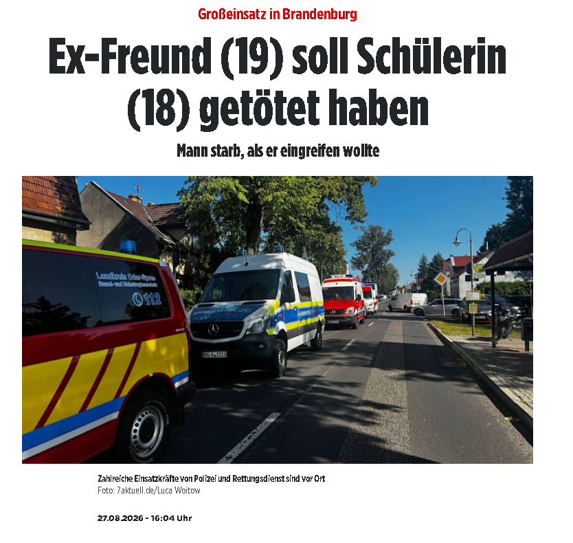 anti_grune's tweet photo. Gosen-Neu Zittau (Brandenburg) – Großeinsatz an einer Schule im brandenburgischen Gosen-Neu Zittau: Nach Angaben der Polizei kam es dort zu einer Gewalttat. Zwei Personen wurden dabei laut dpa-Informationen getötet. WAHNSINN! Bin wieder mal gespannt. 😮‍💨 https://t.co/TsroBEtsi1